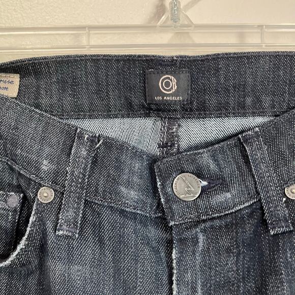 Y2K Citizens of Humanity Dark Wash Liberty mid Rise Bell Bottom Jeans USA Sz 28 - Picture 8 of 12